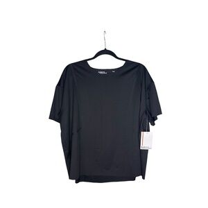 NWT Sports Illustrated Black Cropped Short Sleeve Tee Size 2X